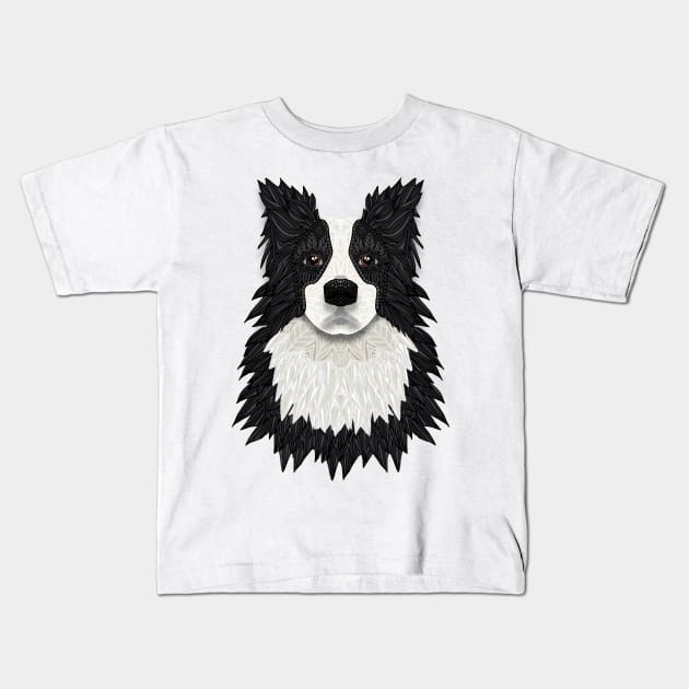 Border Collie Kids T-Shirt by ArtLovePassion